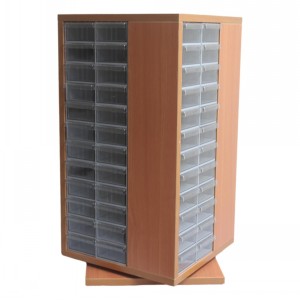 Rotating Wooden Desktop Cabinet with 104 Drawers